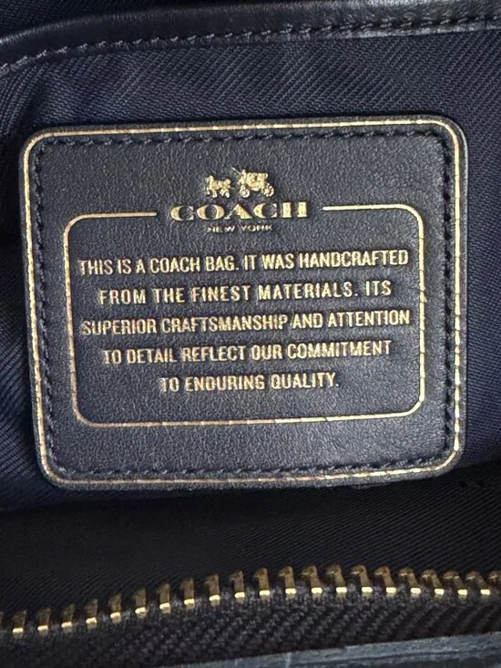 Coach Prince Street Satchel Navy Leather Crocodile-Embossed Crossbody/Handbag - Picture 14 of 16